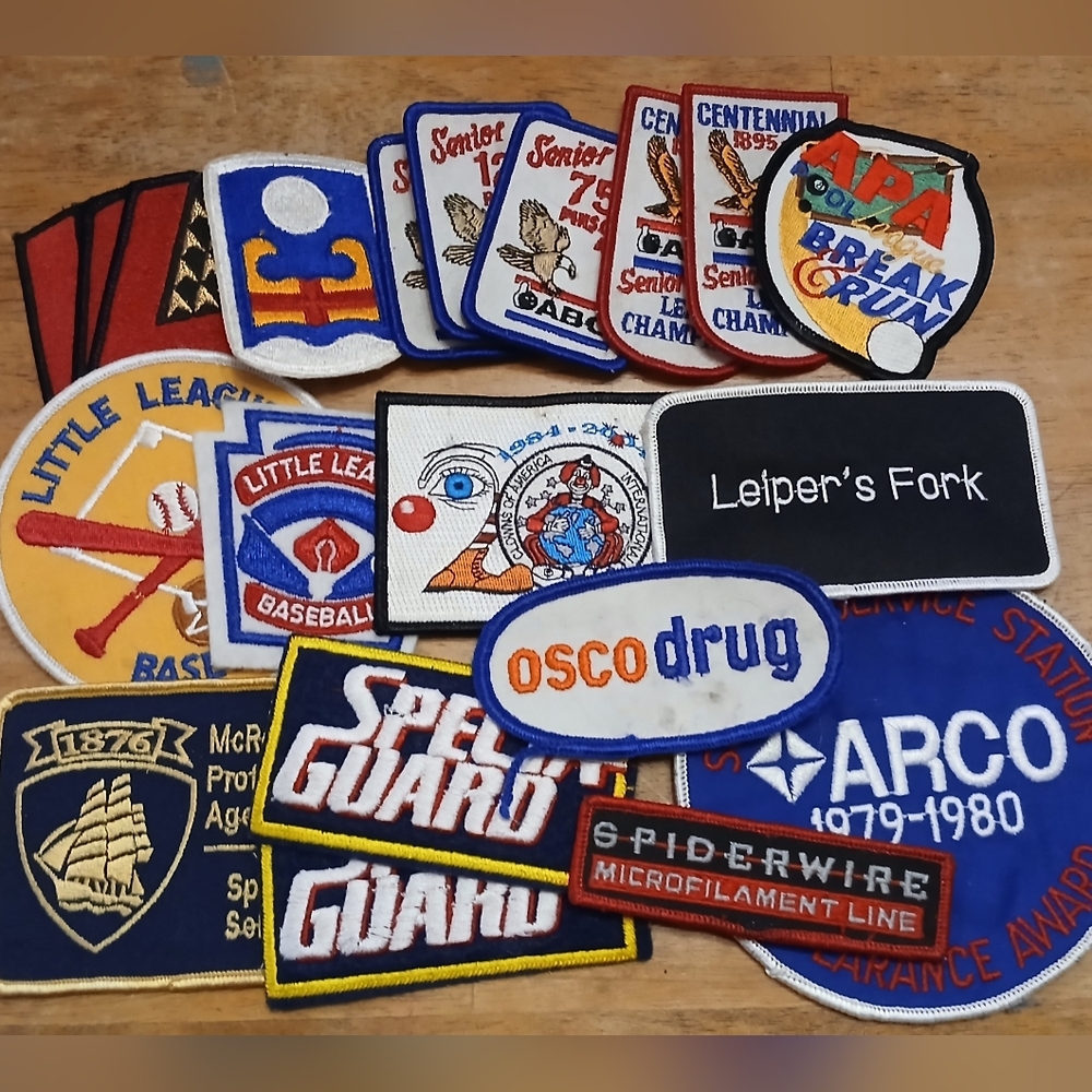 Assorted Vintage Embroidered Patch Collection, Lot Of 18.